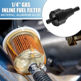 A ABSOPRO Universal Gas Inline Fuel Filter 6mm OD Gasoline Filter for Small Engines Bike ATV UTV Motorbike Black