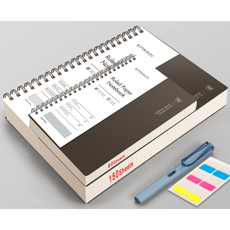 EMSHOI A4 Spiral Notebook, 11.2" X 8.27", College Ruled Lined