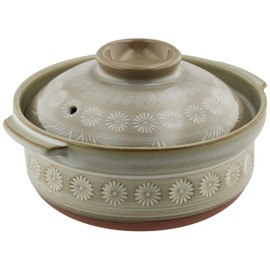 Banko Ware 21681 Ginpo Hanamishima Extra Deep Pot No. 6, For 1-2 People, Diameter 7.5 x Height 5.9 inches (19 cm) x Height 5.9 inches (15 cm), Direct Fire Compatible, Microwave Safe, Made in Japan