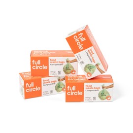Full Circle Compostable Bags for Food Waste – 4-Gallon Size, 100ct, 4 Boxes of 25 – Plant-Based, Tear and Leak-Resistant Compost Bags