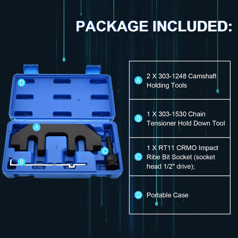Firmusparts 303-1248 Camshaft Holding Tool Kit with Tension Tool 303-1530