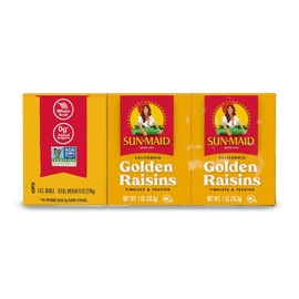 Sun-Maid Natural California Golden Raisins (6 Count , Pack of 1)