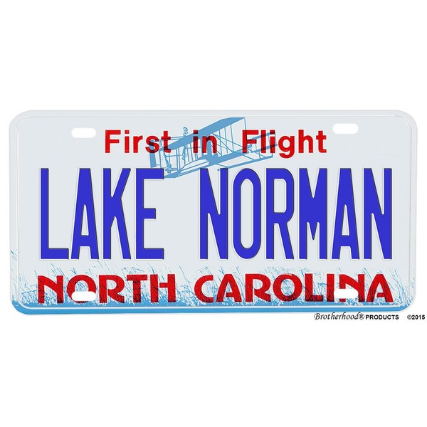 Brotherhood Products North Carolina Lake Norman Aluminum License Plate