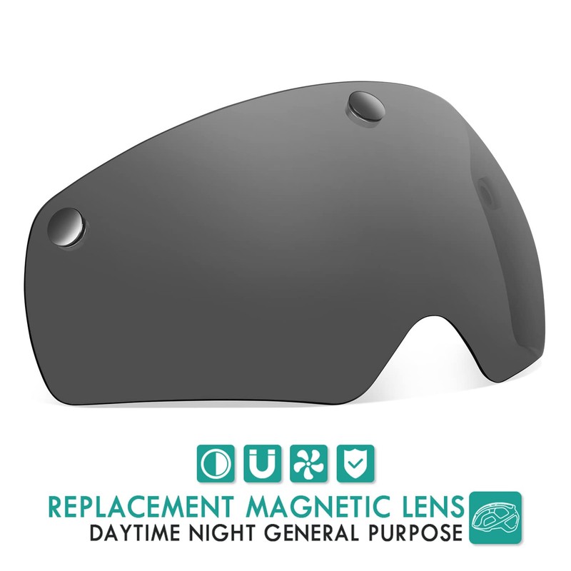 Victgoal Bike Helmet Goggles Visor Strong Magnetic Eye Shield (Black)