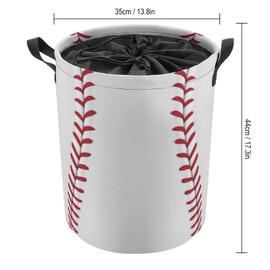 Velumair Baseball Laundry Basket Collapsible Kids Laundry Hamper with Lid Small Dirty Clothes Hamper Baseball Room Decor Boys Hamper for Bedroom