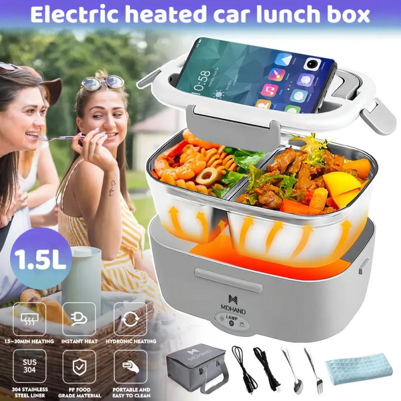 Fiambrera Eléctrica HYsmart 1.5L 40W Portátil 3 en 1 con