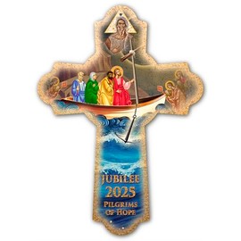 Fratelli Bonella Wandkreuz aus Holz, Vintage-Design, mit englischem Text, hergestellt in Italien