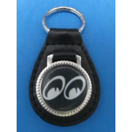 KUSTOM CUSTOM EYES BLACK LEATHER KEYRING KEYFOB #241 BLACK