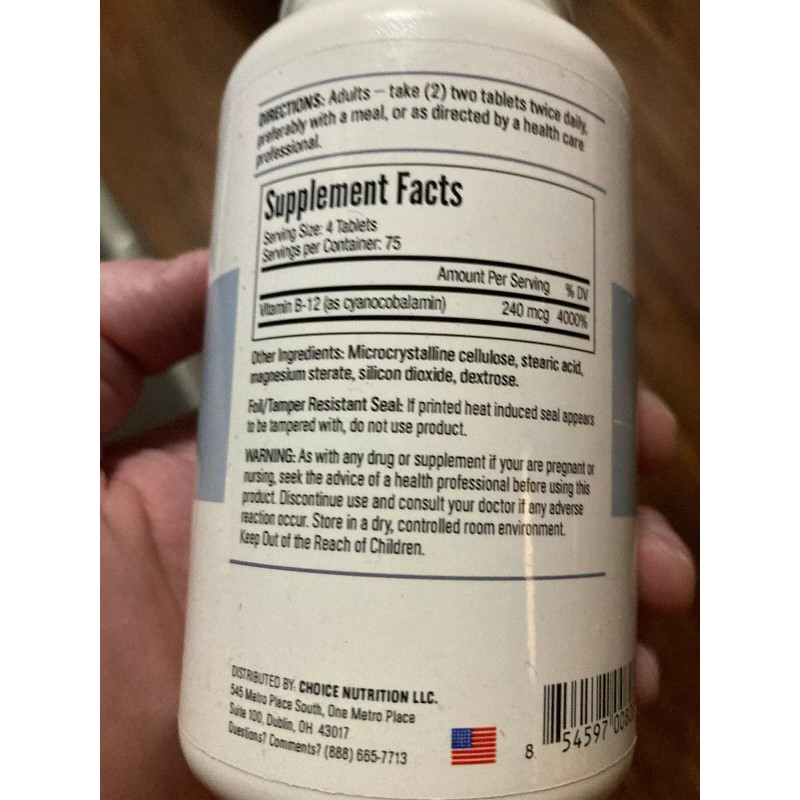 Vitamins Pinnacle Health B-12 Hi-Potency 300 Tablets