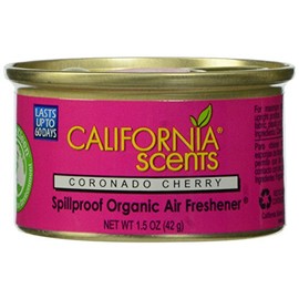 California Scents Ambientadores orgánicos a prueba de derrames, Cereza Coronado, Bote de 1.5 oz