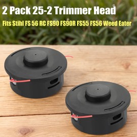 Dylawnio FS 56 RC FS90R Trimmer Head 2 Pack 25-2 Bump Feed Trimmer Head for Stih-l FS55 FS55R FS56 FS56RC FS70 FS70R FS80 FS85 FS90 FS90R FS91R FS94R FS110 FS120 FS130 FS240 Replace 4002 710 2191