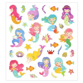 Mermaid Stickers for Scrapbooks, Cardmaking Dazzle Glitter Ocean Crafts 31 Pieces