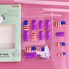 4th of July Press on Nails Short Square Purple Fake