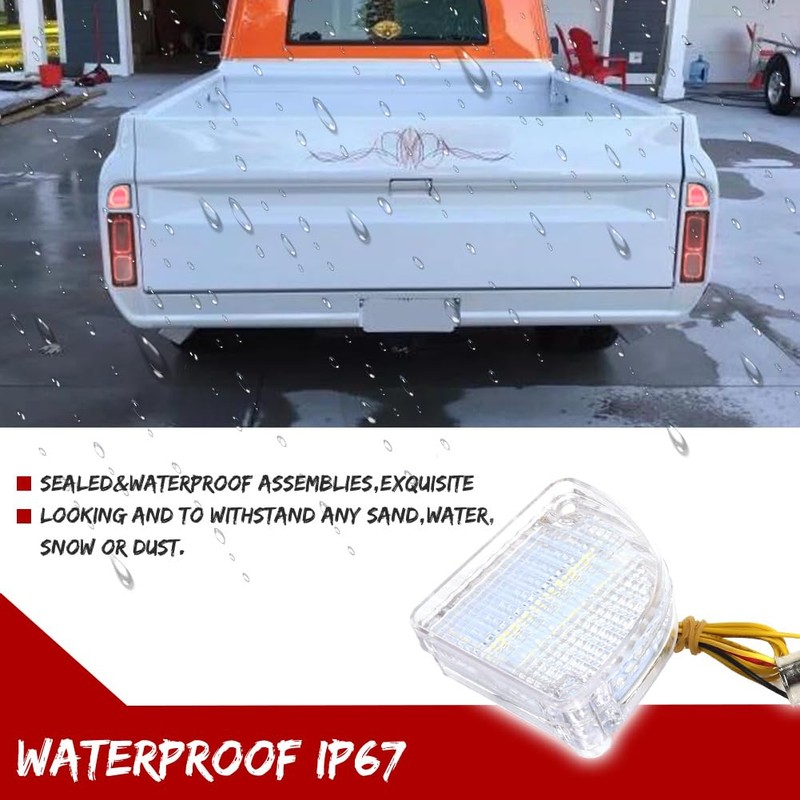 KENRTIR Clear Reverse Backup Light with Gaskets for 1967 1968