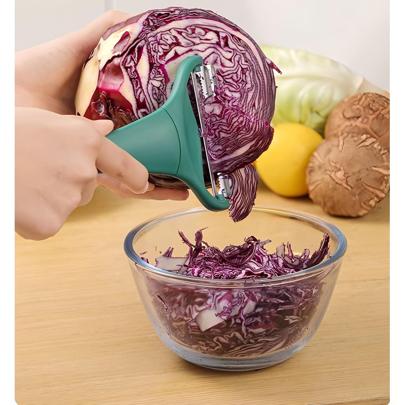 Cabbage Shredder Julienne Peeler， Shaving Many with 2 Blades Kitchen,