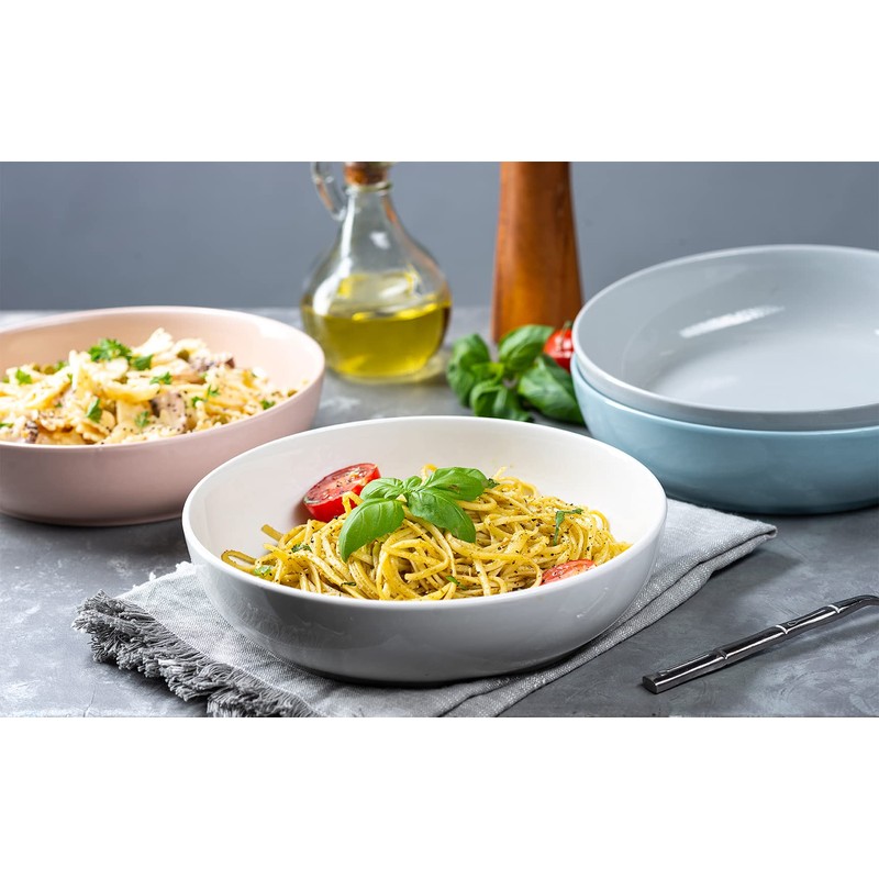 KooK Pasta Bowl, Salad Bowls, Soup, Serving Bowls, Ceramic, Large