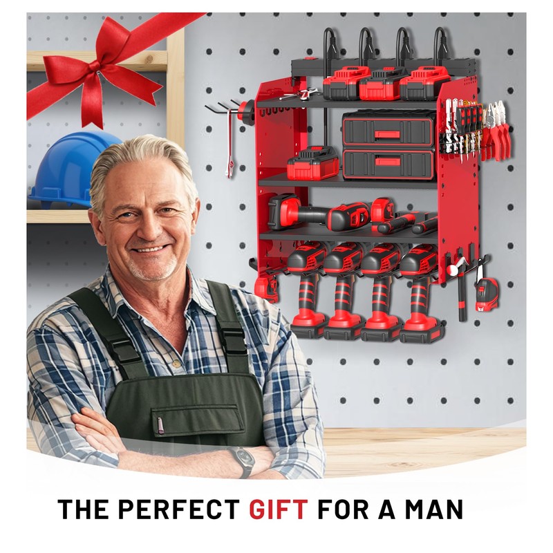 Power Tool Organizer Wall Mount with Charging Station, Garage 4