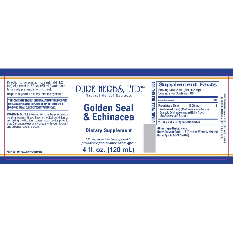Pure Herbs: Golden Seal & Echinacea - 4 oz.