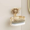 CHEOTIME Soap Dish Soap Holder for Shower Vacuum Suction Double