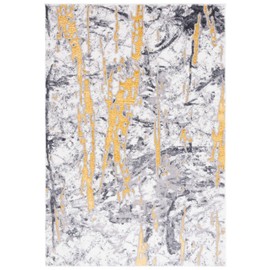 Safavieh Amelia Collection Area Rug - 5'3" x 7'6", Ivory & Gold, Modern Abstract Design, Non-Shedding & Easy Care, Ideal for High Traffic Areas in Living Room, Bedroom, Dining (ALA716A-5)