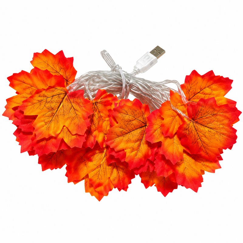 LED Maple Leaf String Lights – Autumn Leaf Garland Decoration