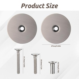 1 Set Door Knob Hole Cover Plate 2-5/8" Diameter Solid Steel Round Deadbolt Cover Plate Matte Door Hole Covers Plates for Home Security Privacy