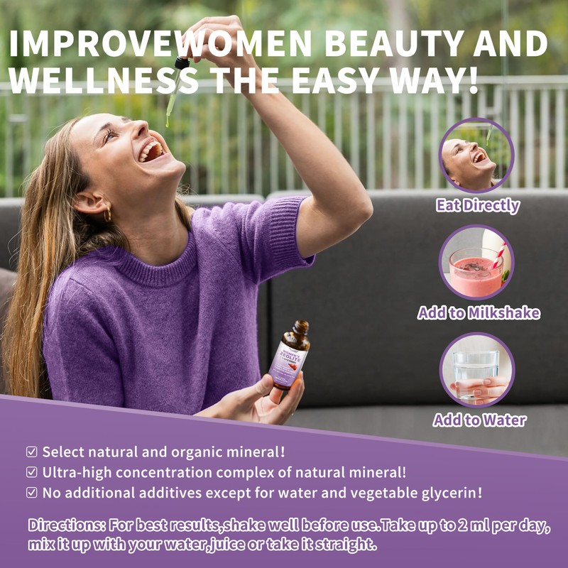 Premium Zeolite Drops for Women - 99%+ Pure Natural Volcanic