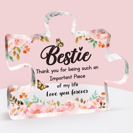 to My Bestie Gifts - Acrylic Block Puzzle Decorations 3.9 x 3.3 inch - Delicate Best friend Birthday Gifts for Women - Anniversary Birthday Christmas Gifts for Bestie Bff Friend, Ideas