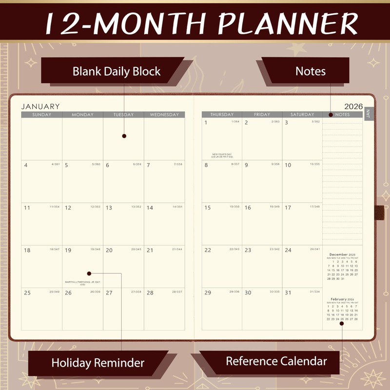 2026 Planner - Planner 2026 Weekly and Monthly, 9" x