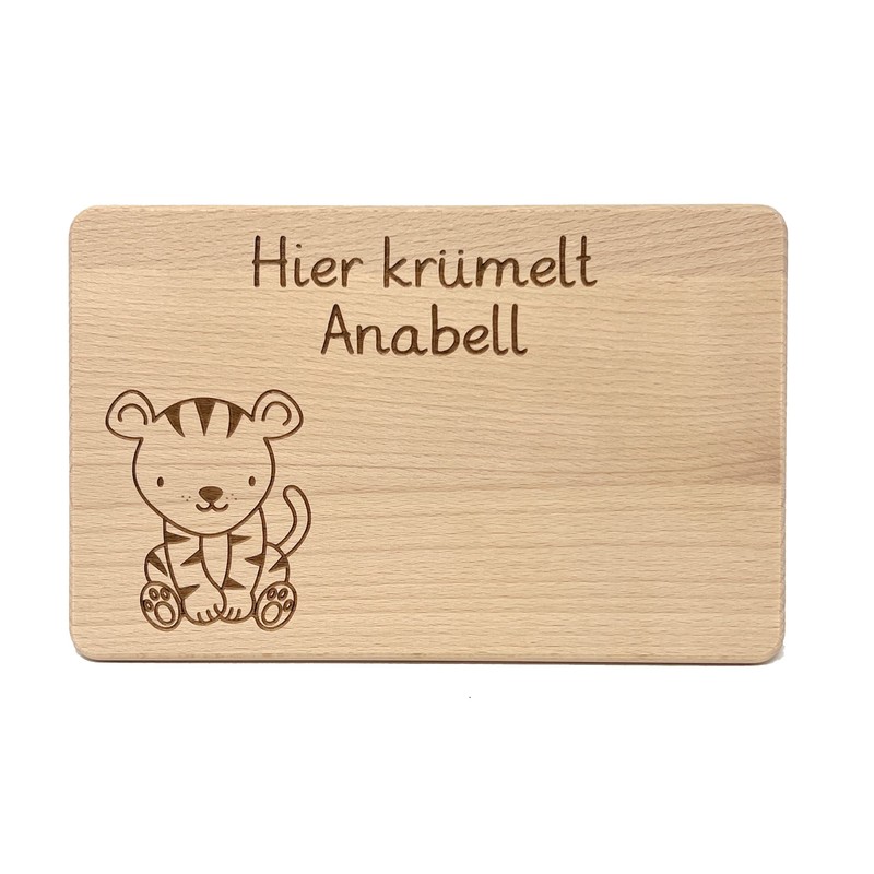 "Hier krümelt..." Brotzeit Board with Various Animal Motifs - Untreated