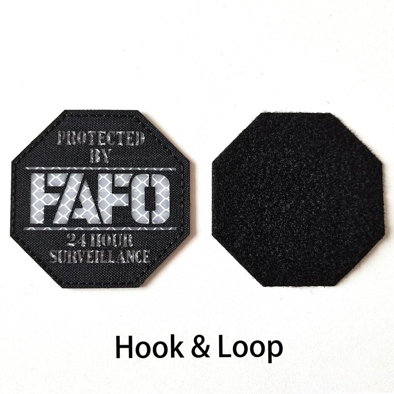 Funny Hook and Loop Patch - Octagon FAFO Reflective Patches,