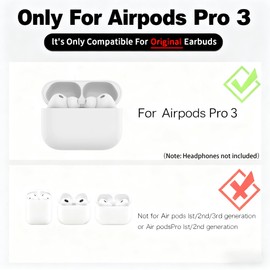 Wasailife Wireless Charging Case Compatible with AirPods Pro 3rd 2025(Not for Pro 2nd), USB-C Port Airpods Pro 3 Charging Case Replacement, Earphones Not Included