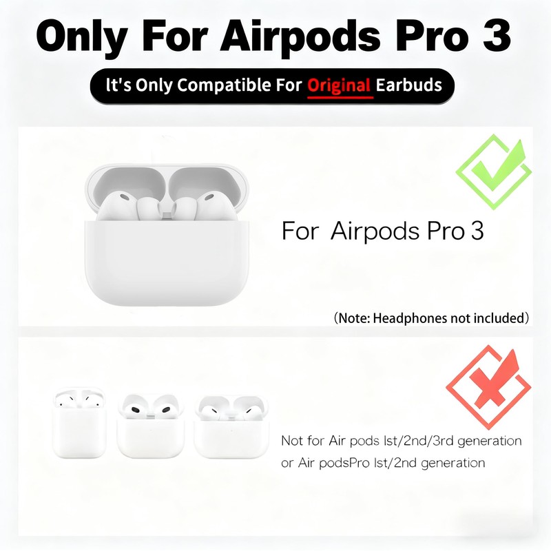 Wasailife Wireless Charging Case Compatible with AirPods Pro 3rd 2025(Not