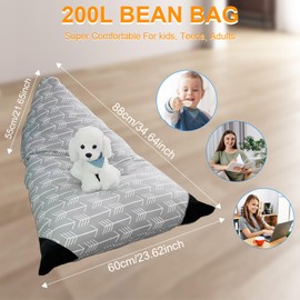 Azonelife Sitzsack-Stuhlbezug, Extra Großer Spielzeug Stofftier Aufbewahrung Organizer Stühle Sofa-Sitz, Bean Bag Sitzsack ohne Füllung für Kinder Erwachsene, nur Bezug