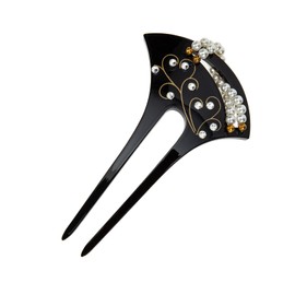 Frcolor Tsumesode Kanzashi Hair Ornament, Black, Pearl, Kimono, Kimono Kimono, Kimono, Tsumasode, Prevents Slipping, Prevents Slipping, Hair Decoration, Fan, Bee Type, Japanese Clothing, Western