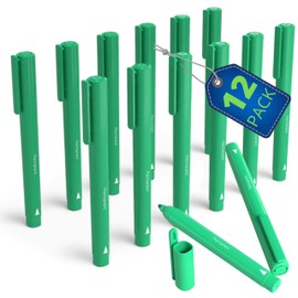 1InTheOffice Green Permanent Marker, Pen Permanent Markers, Fine Tip Markers, Green Color, 12 Pack