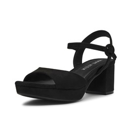 Anne Klein Women's Dress Sandal Piper, Black Sued, 7.5