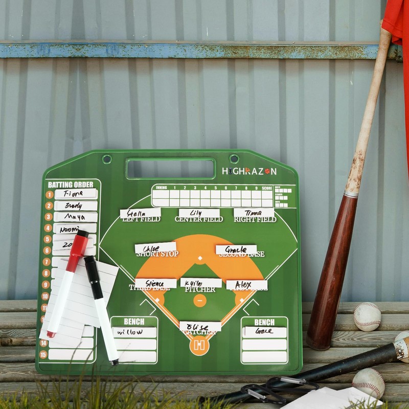 HIGHRAZON Magnetic Baseball Coach Clipboard, Dry Erase Lineup Board, Premium