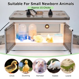 Chicken Brooder Box for Chicks Brooder Heater Chicks Warmer Brooder Plate Kit Chicken Brooder Box Tent Pen with Thermometer for 15 Ducks Bedding Indoor Quail Brooder (20”x14.17”x11.81” White)