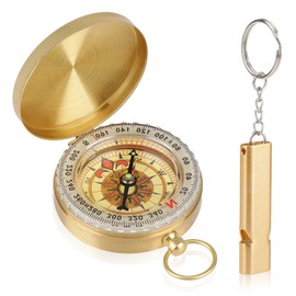 Camping Survival Compass Hiking Survival Compass Glow in the Dark Compass for Camping Hunting Outdoor Camping Survival Compass Hiking Survival Luminous Compass with Whistle for Camping