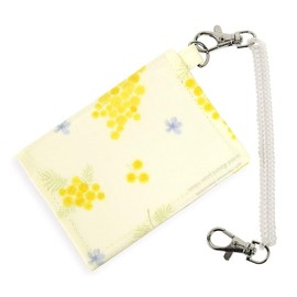 COLORFUL CANDY STYLE N5919300 Mimosa Fleur Pass Case, For Girls, For Children, Train With Coil Chain Hook, Bifold