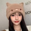 PTILSERY Cute Woollike Knitted Hat Cat Ears Womens Lady Girl