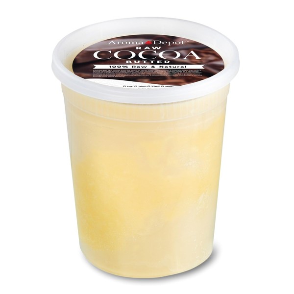 Aroma Depot 2lb / 32 oz Raw Cocoa Butter Unrefined 100% Natural Pure Great for Skin, Body, Hair Care. DYI Body Butter, Lotions, Creams Reduces Fine Lines, Wrinkles, used for eczema psoriasis