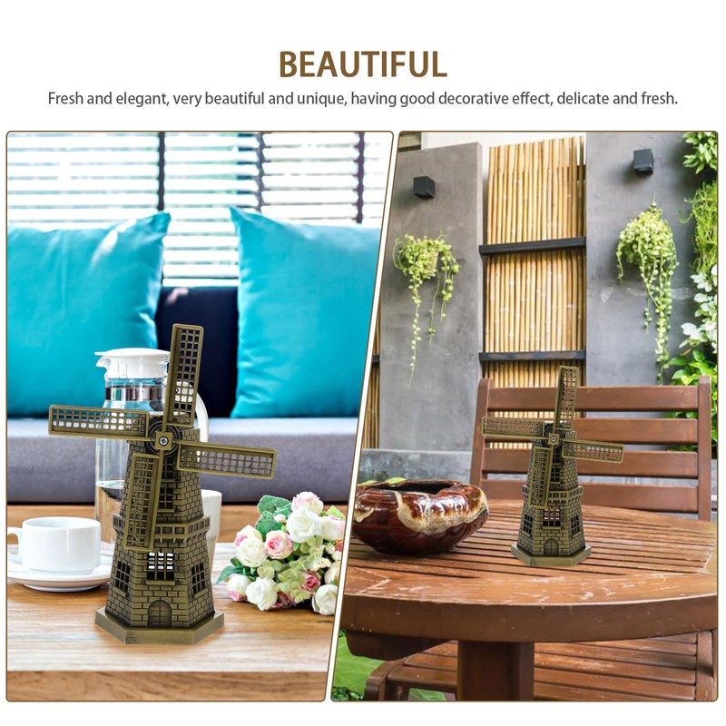 Windmill Model Desktop Decoration Ornaments - Netherlands Windmill Alloy Model