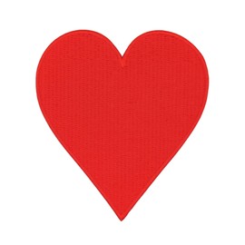 Red Heart Embroidered Iron-On Patch Iron-On Patch Appliqué Poker Love Patch Size 6.5 x 7.2 cm