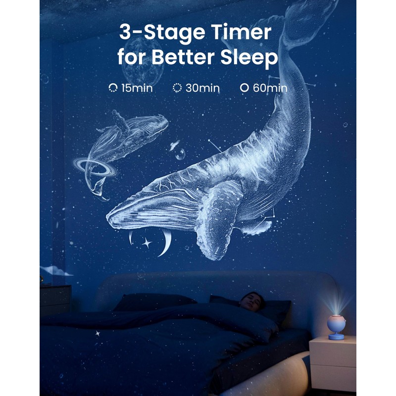 POCOCO Galaxy Star Projector for Bedroom with Replaceable Optical Film
