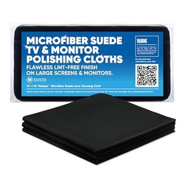 Paño de limpieza de visualización de TV de alta calidad, de microfibra, negro, 14 x 14 pulgadas, 3 unidades, gamuza de microfibra suave, extragrande, reutilizable, sin pelusas, duradero, monitores de