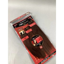 Eve #4 Dark Brown Triple Yaki Indian Remy 9" 11" 13" Human Hair Extensions W/ Bang