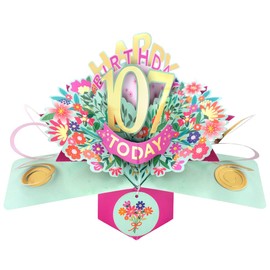 Happy 107th Birthday 107 Today Pop-Up Greeting Card Love Kate's Pop Up Cards Her POP215MC107