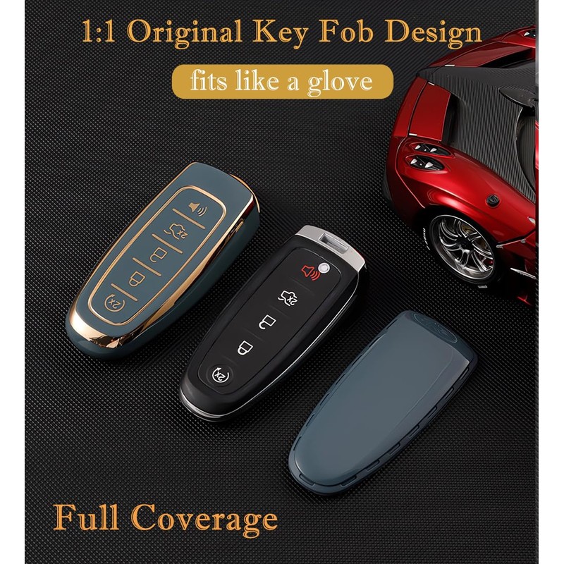 Key Fob Cover for Ford with Keychain Explorer Edge Expedition